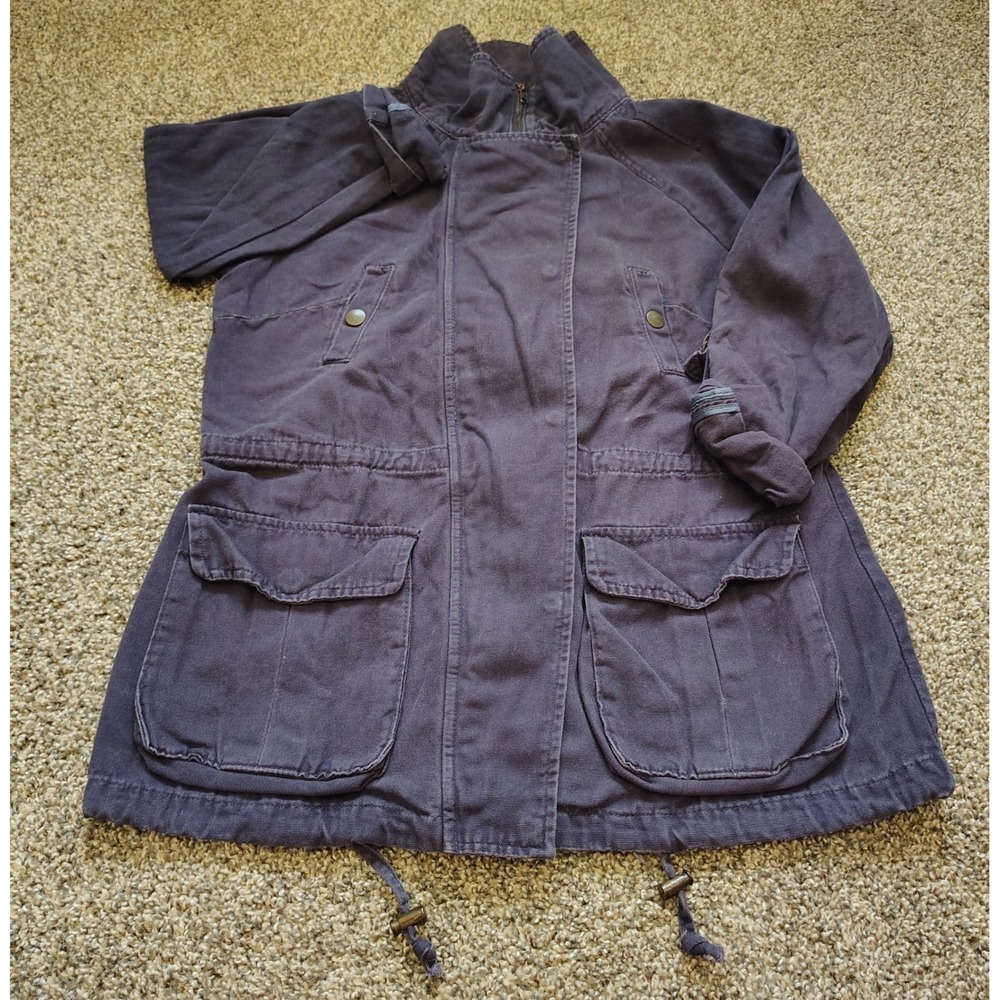 Matty M Womens Navy Blue Cotton Utility Field Jacket Size L MJ2110US/OM
